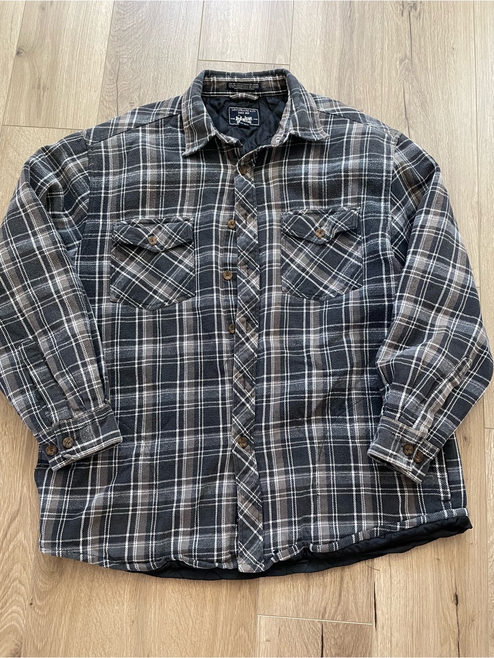Vintage Levi’s lined insulated plaid work jacket oversized 90s y2k L quilted
